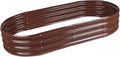 Raised Garden Bed GRS Certified Galvanized Planter Box Outdoor, 6.5ft Oval Rot-Resistant Metal Garden Bed Planter, Recycled Eco-Friendly Material Planter for Vegetables Flowers Herbs (Brown)