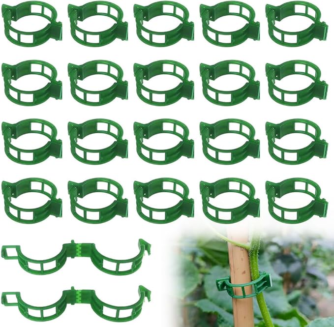 Secured Plastic Plant Clip, New Reusable Plant Support Clips Plastic Clips Tomato Clips for Securing Plants for Climbing Plants, Grape, Vegetable Stems (300, Green)