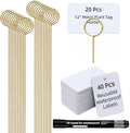 Plant Labels Kit, 20 PCS 12'' Copper Plant Tags Stakes with 40 PCS 1.97'' x 3.54'' Reusable Garden Labels Outdoor Waterproof Plus Marker Pen