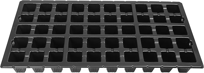 SUNPACK 21" x 11" Heavy Duty 50-Cell Square Insert, Black, 2.5" (Pack of 30) - Ideal for Greenhouses or Indoor Gardening - Holds Up to 50 Different Seeds