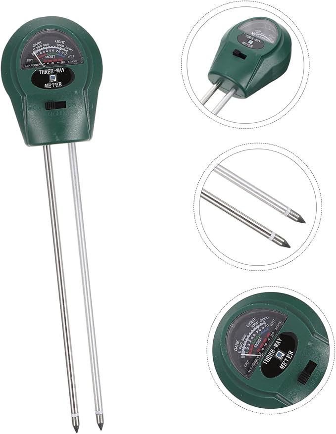 BESTonZON 3-in-1 Soil Tester for Garden and Indoor Plants Moisture Meter and pH Tester Accurate Soil Analysis Tool for Lawn and Farm Use