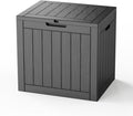 35 Gallon Resin Deck Box Outdoor Storage Box Waterproof for Patio Furniture,Outdoor Cushions,Garden Tools and Pool Supplies（Black）