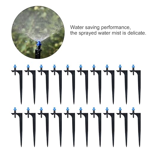 Drip Irrigation System, Irrigation System for Garden Greenhouse Micro Drip Irrigation Kit Automatic Irrigation System Courtyard Spray Plant Watering System with Adjustable Nozzle Emitter(20PCS)