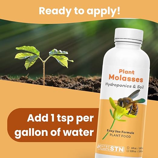 Liquid Molasses, Horticultural Plant Food, Hydroponics and Soil Amendment, Improves Microbial Activity and Nutrient Uptake for Healthier Growth, by Nutry Plants STN (16 oz (1 Pint))