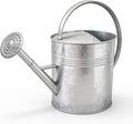 9.5L Metal Watering Can for Outdoor Garden, Galvanized Steel Large Watering Pot with Top Handle and Long Spout, Rust-Resistant Water Can for Flowers, Lawns, and Farm Use