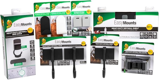 Duck Brand EasyMounts Garage Shelf - Shelving Wall Mount Shelf System for Garage Storage & Organization - Floating Shelves for Workbenches, Tools, Sheds & Shops - 11.75 in x 4.25 in - Black, 3-Pack