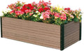 Everbloom Modular Wallside Wood Plastic Composite Raised Garden Bed with Open Bottom 45” L x 24” W x 14” H-Revitalize Your Green Space with The Ultimate Yard Planters for Veggies, Flowers&Herbs