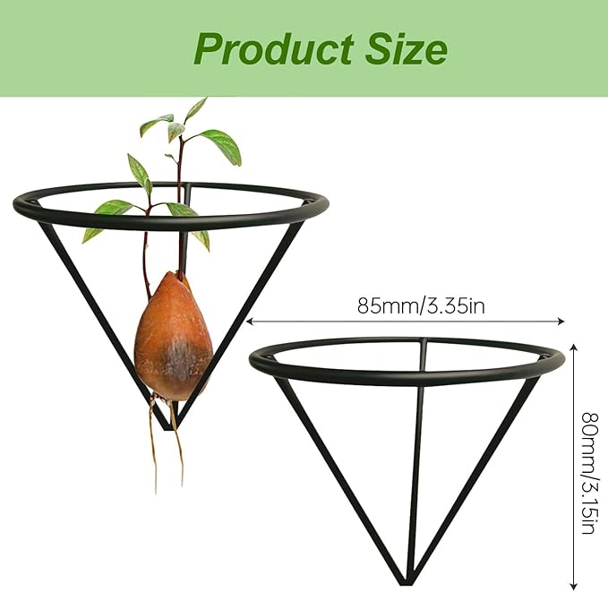Avocado Seed Starter Vase Rack - for Mason Jar of Wide-Mouth 4Pcs, Avocado Seed Holder Triangular Metal Bracket for Family Friends and Gardening Enthusiasts (4 Pcs Vase Rack)