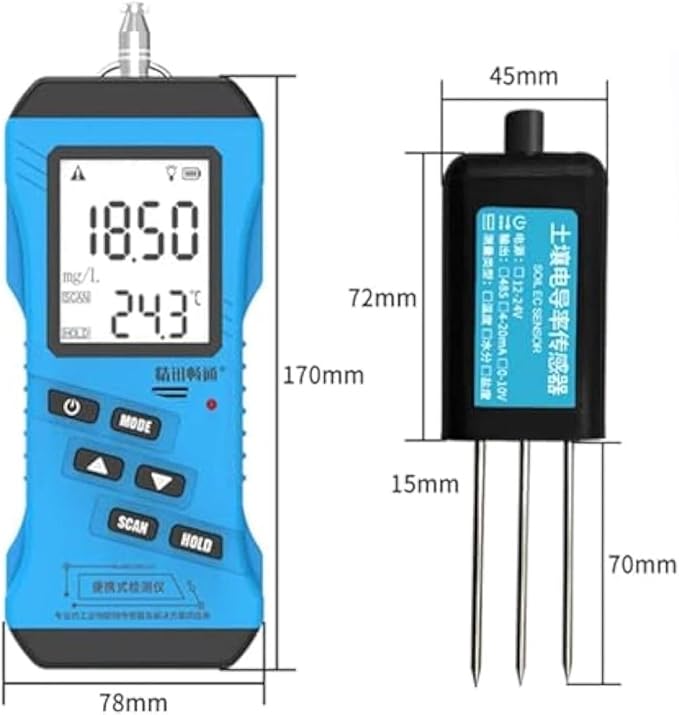 7-in-1 Soil Tester Kit - pH, Moisture, Nutrient, Conductivity, Phosphorus, Potassium, NPK - High Accuracy Digital Meter for Gardening, Farming, and Plant Care