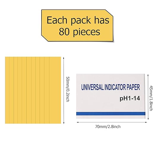 1 Pack pH Test Strips, 80 Strips pH.1-14 Universal pH Test Paper Litmus Test Paper pH Soap Making Testing Strips for Water Wine Saliva Urine Soil Testing Pet Food (Sealed Pack)