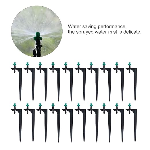 Drip Irrigation System, Irrigation System for Garden Greenhouse Micro Drip Irrigation Kit Automatic Irrigation System Courtyard Spray Plant Watering System with Adjustable Nozzle Emitter(20PCS)