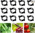100pcs Plant Support Clips for Climbing Plants, Reusable Plastic Trellis Clips for Tomato, Grape Vine, Vegetables, Garden Fixing Clips (300, Black)