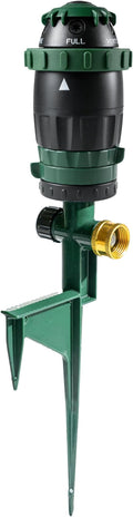 HOURLEEY Gear Drive Sprinkler for Yard, Heavy Duty 5-Pattern 360 Degree Rotary Water Sprinkler with Spike Base, Durable Lawn Sprinkler with 3/4 Inch Adapters for Large Area Garden