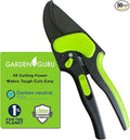 GARDEN GURU 2 in 1 Ratchet Pruning Shears Clippers – 4X Cutting Power – Ratcheting Garden Anvil Pruners Scissors - Makes Tough Cuts Easy - Ergonomic Handles - 1 Case (50 Pcs)