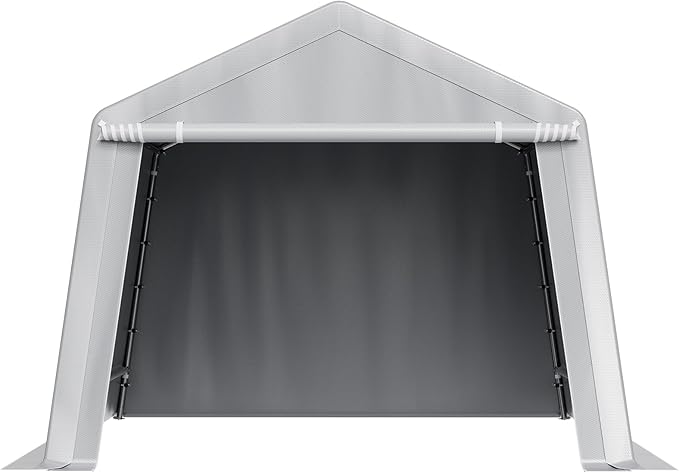 VEVOR Portable Shed Storage Shelter Outdoor, 10x10x8.5 ft Heavy Duty Instant Storage Tent Tarp Sheds with Roll-up Zipper Door and Ventilated Windows for Motorcycle, Bike, Garden Tools