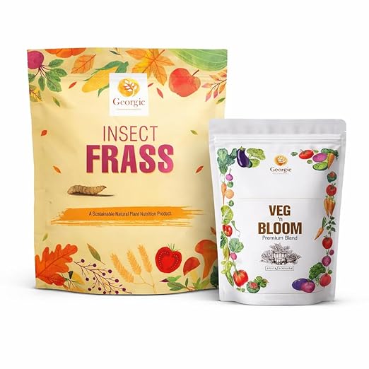 Natural Insect Frass Fertilizer & Veg N Bloom Plant Food Mix, All Purpose Natural Fertilizer for Vegetables, Herbs, Flowers & Indoor Plants – Soil Conditioner, Root Booster & High Yield Plant Nutrient