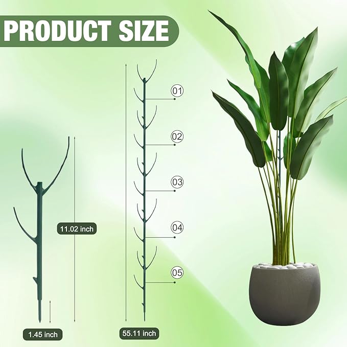 Stackable Monstera Plant Support,Garden Plant Stakes for Indoor Outdoor Plants,Garden Accessories for Climbing Potted Plants,Plant Sticks for Vine Training Stem Stabilization (5pcs)