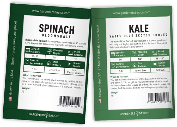 Beginner Indoor Garden Lettuce Kit - Includes Romaine, Buttercrunch Lettuces, Spinach, Arugula, and Kale Heirloom Seeds, Pots, Soils and Plant Markers - Complete Indoor Vegetable Garden Starter Kit