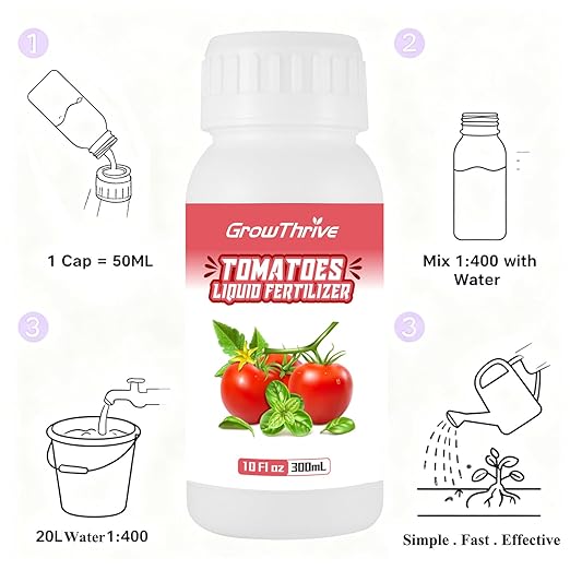10oz Organic Tomato & Vegetable Liquid Plant Food, Garden Plant Fertilizer for All Types of Tomatoes, Peppers, Pumpkin, Zucchini, Broccoli, Other Vegetables
