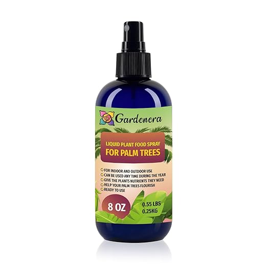 Gardenera Professional Palm Tree Superfood Spray Mist for Home Gardening | Micro-Fungi Enriched Fertilizer Mist for Healthy Leaves & Growth | 18 Essential Vitamins & Minerals for Palm Trees - 8oz