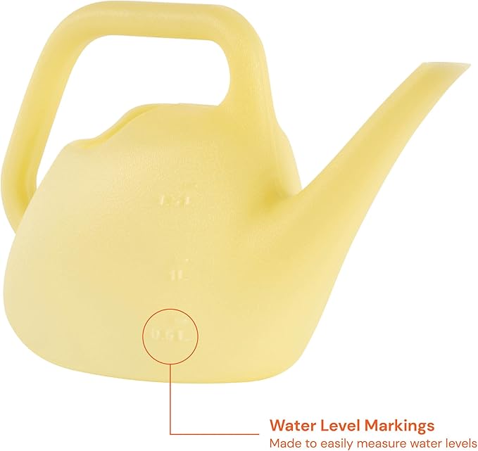 Bloem Translucent Watering Can: .4 Gallon (1.5 Liter), Goldfinch Yellow, Resin, Indoor and Outdoor Use