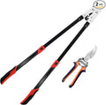 YRTSH Loppers Branch Cutter Heavy Duty Tree Trimmer, Extendable 28-41" Tree Pruner with Compound Action, Tree Cutter with 2 Inch Clean Cut Capacity Chop Thick Branches Effortlessly