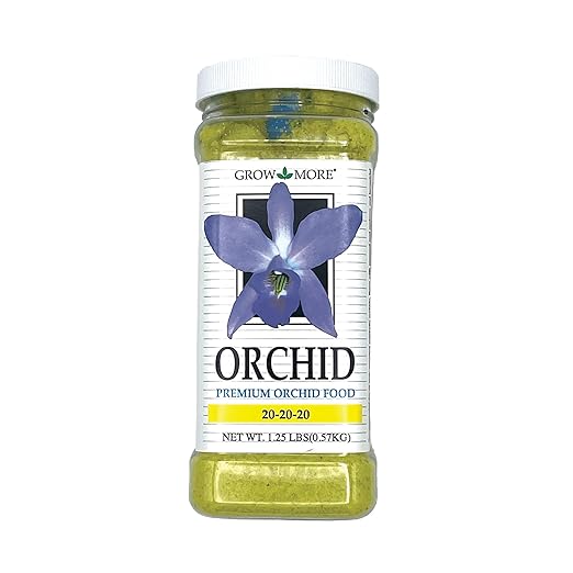 Grow More All Purpose Orchid Fertilizer 20-20-20 for Soil Maintenence Year Round - 20oz of Water Soluble Orchid Food Fertilizer for All Orchids - Plant Food for Healthy Growth & Vibrant Blooms