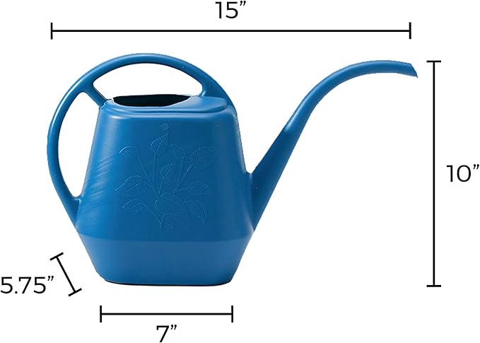 Bloem Watering Can Aqua Rite 1.1 Gallon (144 Fl Oz) Classic Blue