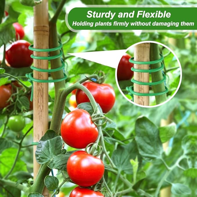 Shintop Plant Ties, 164ft Soft Green Garden Wire Flexible Tomato Ties for Outdoor Climbing Plants, Flowers, Vines Plant Support (3.5mm)