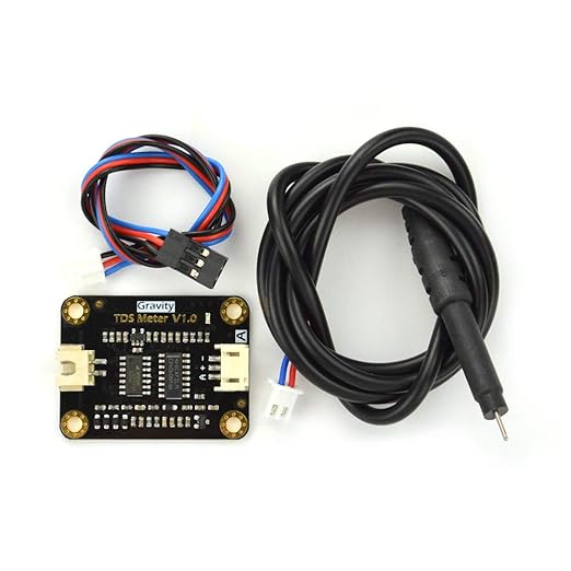 Gravity: Analog TDS Meter Sensor Kit for Arduino - 83cm Waterproof Probe with Anti-Polarization Design, 0-1000ppm ±10%, Water Quality Testing for Hydroponics/Aquarium/Home