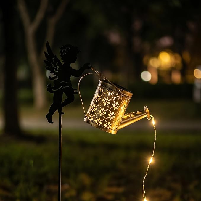 Angel Solar Garden Lights,Waterproof Solar Watering Can Lantern,Hanging Decoration Lights for Lawn Patio Yard Garden and Porch for Grandma,Mom,Girlfriend or a Birthday(Angel)