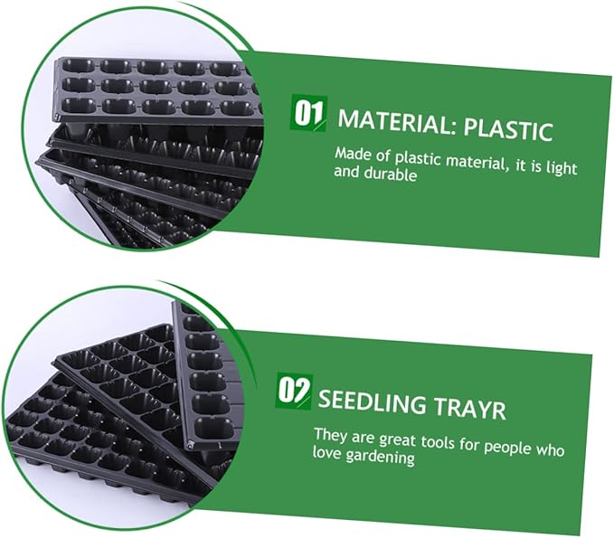 POPETPOP 10pcs Thickened Plant Grow Kit Germination Trays for Outdoor and Indoor Use for Starting Water-Saving and Drought-Resistant for Vegetables and Flowers