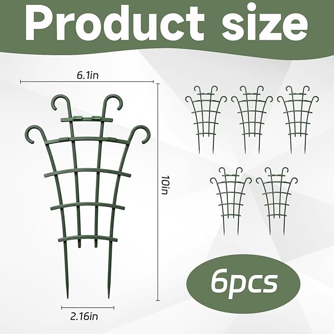 6 Pack Stackable Plant Support for Indoor Gardening, Plant Trellis Indoor, Trellis for Potted Plants, Vertical Growth Solution for Climbing Plants, PP Material Indoor Plant Trellis for Potted Plants