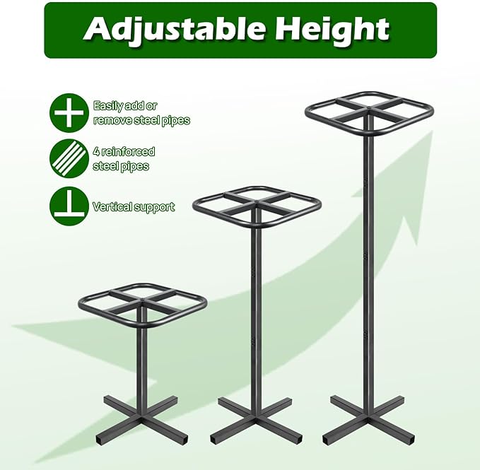 Extra Thick Adjustable Dragon Fruit Trellis,Durable Metal Plant Trellis Outdoor Climbing Plants Support Frame for Vertical Gardening Trees Cactus Black