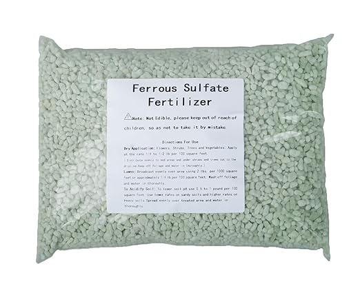 Ferrous Sulfate Fertilizer for Plants, Ferrous Sulfate Heptahydrate Granules 20% Iron (Fe) - Plant Food to Help Greener Grass, Lawn, shrubs, Trees and Gardens (3 pounds)