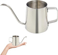 Small Watering Can for Indoor Plants, 12 OZ Mini Flower Watering Pots with Long Spout and Handle, Stainless Steel Water Can for Outdoor Garden House Office (Silver)