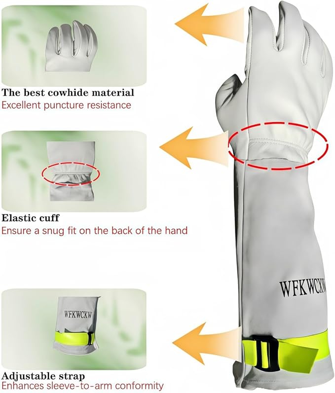 Womens/Mens Gardening Gloves for Rose and Cactus Handling,Cow Leather Garden Gloves Women/Men Thorn Proof