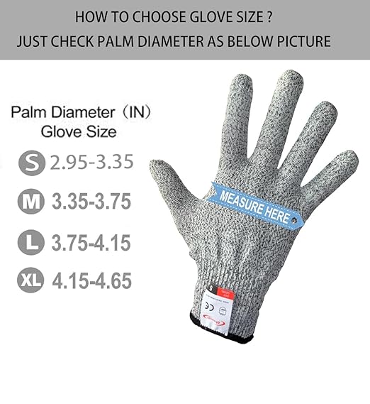 Cutting Gloves, 8 Pairs of Cut Resistant Gloves Food Grade, Cut Resistant Gloves for Kitchen, Oyster Shucking, Fish Fillet Processing, Carving Wood and Gardening(Small-Grey)