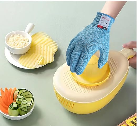 Cutting Gloves, 2 Pairs of Cut Resistant Gloves Food Grade, Cut Resistant Gloves for Kitchen, Oyster Shucking, Fish Fillet Processing, Carving Wood and Gardening(Medium-Blue)