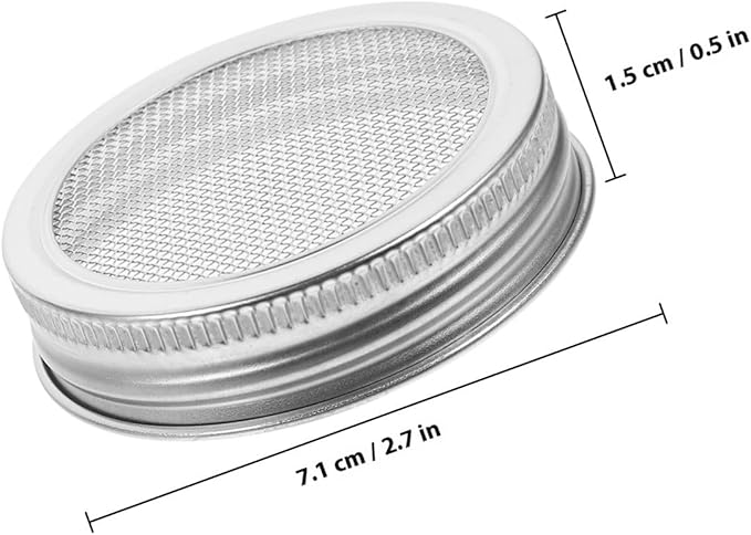 Toyvian 4pcs Stainless Steel Wide Mouth Sprouting Jar Lids 70mm Mesh Strainer Replacement Covers for Mason Jars Seed Sprouter Kitchen Canning Accessories