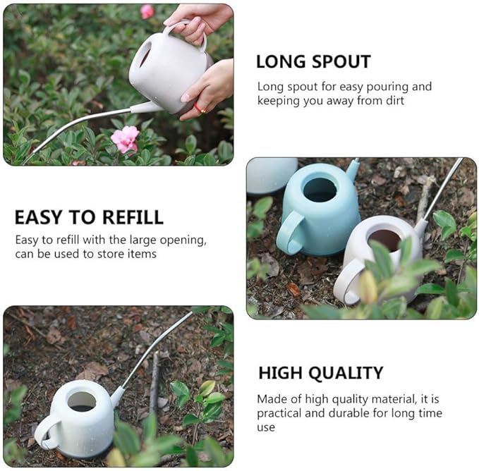 DOITOOL Gardening Watering can with Long Spout 14.17In Lightweight Outdoor Plant Watering Pot Ergonomic Handle Easy Refill Durable Watering Kettle for Lawn and Garden
