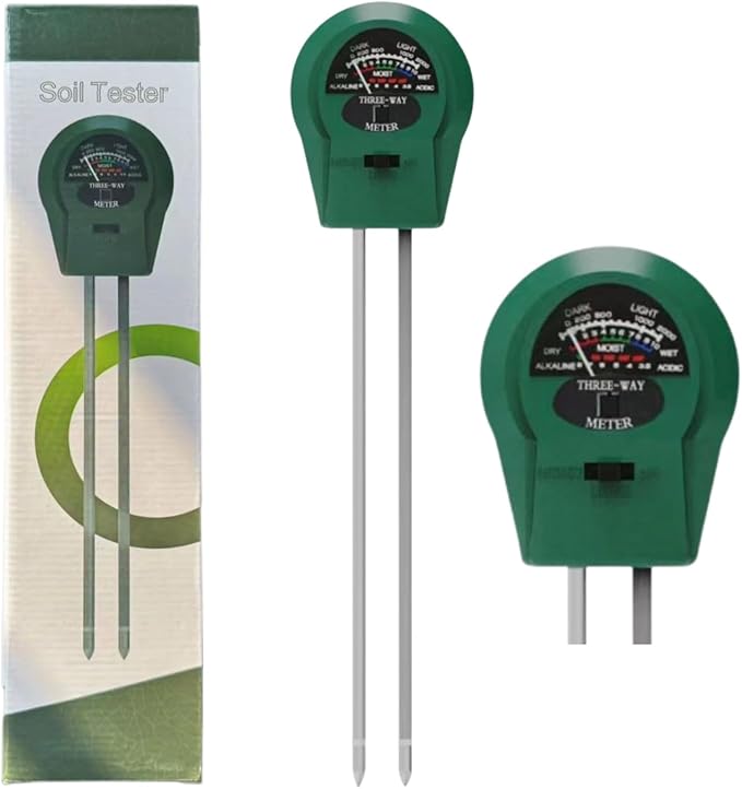 3-in-1 Soil Moisture Meter with Light & pH Sensor, Plant Soil Tester Kit for Indoor/Outdoor Garden Use