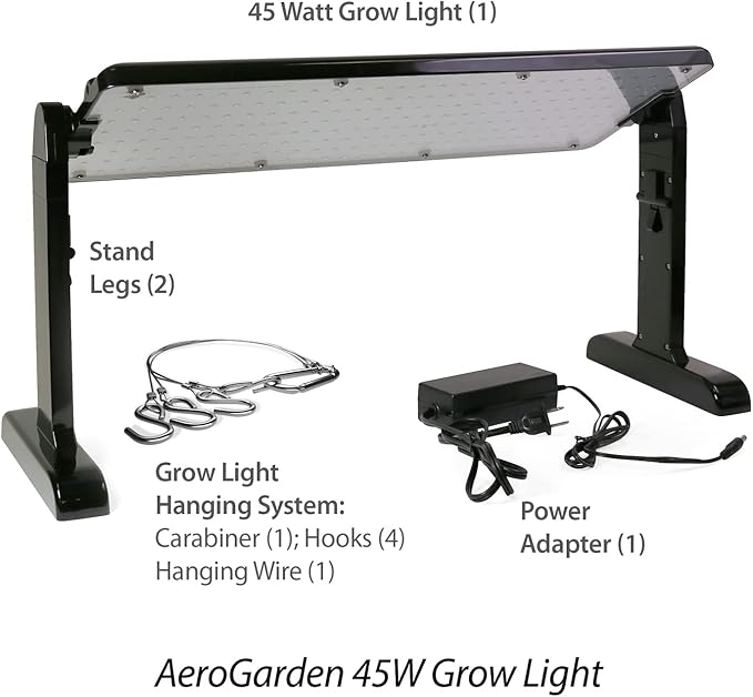 AeroGarden 45W LED Grow Light Panel - Grow Light for Plants, Includes Stand and Hanging Kit