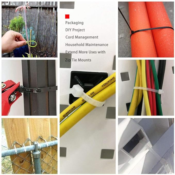 HS 18 Inch Zip Ties Black Heavy Duty 120 Pounds Wide Straps (50 Pack) Nylon PA66 UV Resistant,Self-Locking Large Long Electrical Plastic Cable Wire Zipties for Outdoor Use,Multi Purpose
