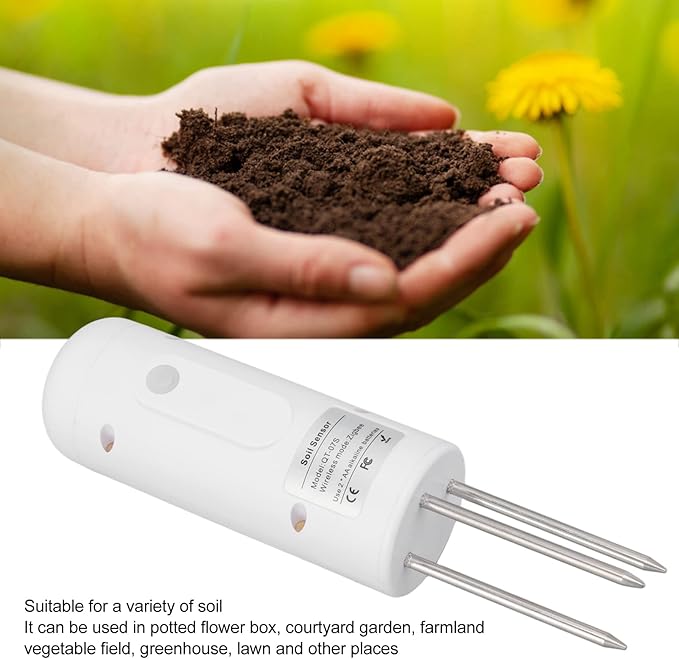 Fockety Plant Monitor Soil Test Kit,Flower Care Soil Tester for Zigbee Smart Plant Intelligent Sensor Plants Detector Bluetooth Monitor for Light Fertility Temperature