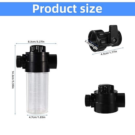 Fertilizer Injector Bottle, Premium 4oz Injector Bottle with Valve and Hose End Sprayer Adapter Practical Liquid Inline Fertilizer Sprayer Dispenser Accessories for Botanical Gardens