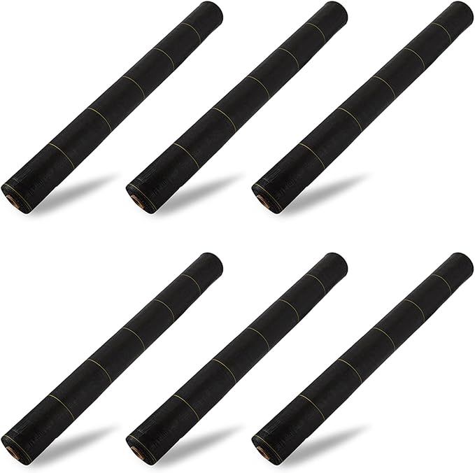 DeWitt 6-Pack Sunbelt Weed Barrier Fabric 3.2 oz, 6 x 300 Feet – Heavy-Duty Ground Cover Mat for Greenhouse Floors, Garden Rows, Raised Beds, Yard Gardening, and Outdoor Landscape Protection