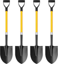 4 Pack Heavy Duty Digging Shovel Long Metal Shovel with Comfortable D Handel, Trenching Digging Spade for Garden Landscaping Construction, Snow Beach Sand(Water Drop)