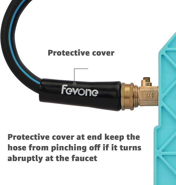 Fevone 3 ft Garden Hose Male to Female, Hose Reel Connector Hose 3 ft, Lead Hose for Hose Reel, 5/8 Inner Diameter Hose, 3/4 Brass Fittings