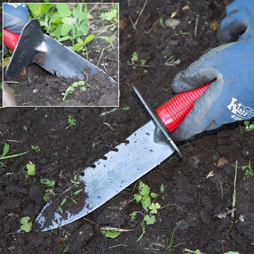Kings County Tools Pro Gardening Knife - 12” Hori Hori Garden Knife with Sharp 7” Serrated Alloy Steel Blade and Hand Guard - Multipurpose Digging and Weed Puller Garden Tool - Gardening Tools